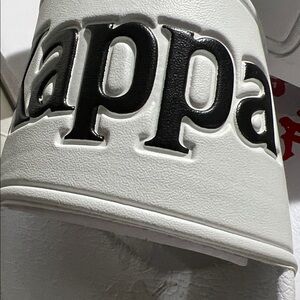 Kappa White and Black Slide Sandals